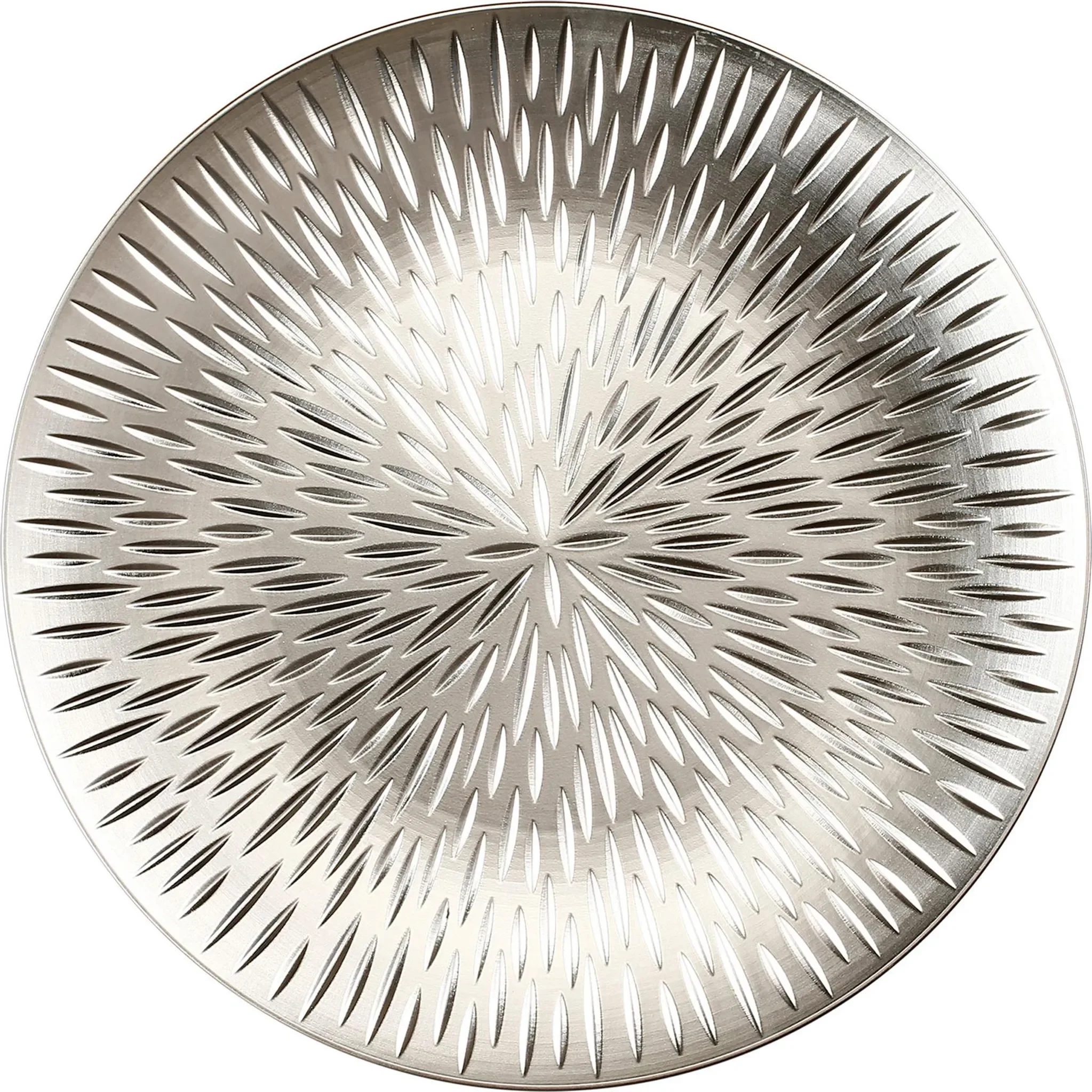 Inges Magic & Goodz – Dekoteller Ø 33 cm, Strahlenmuster, Silber