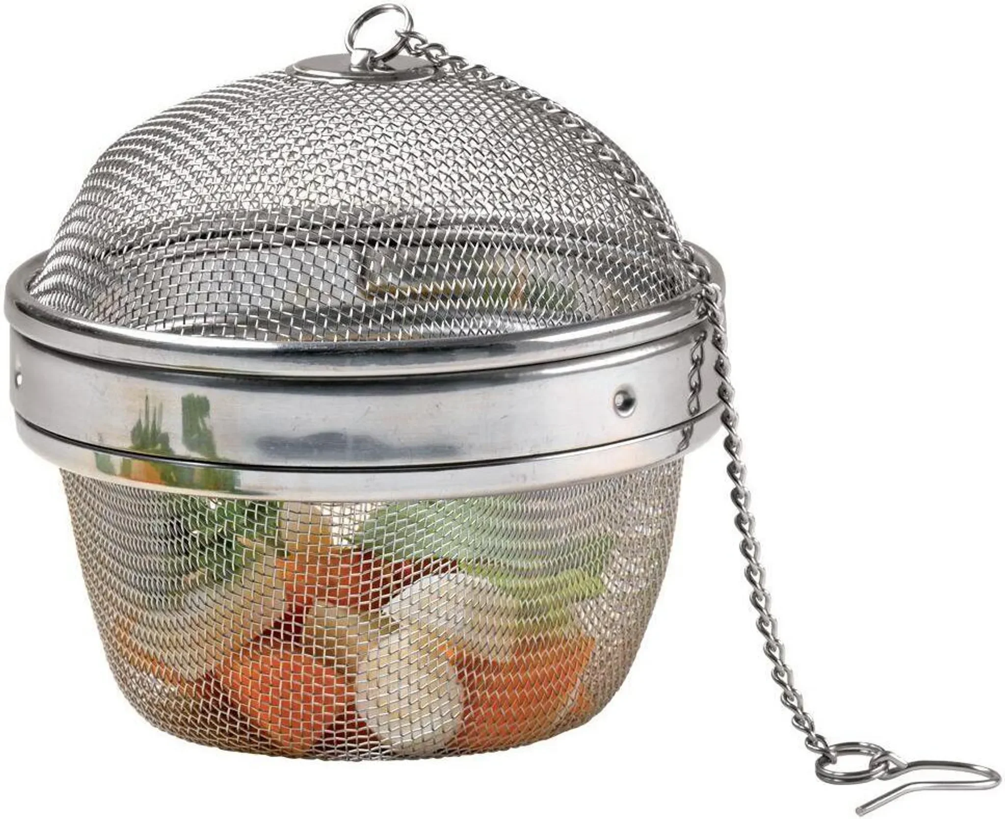 Orion Gewürzsieb / Gewürzkugel – Edelstahl, Ø 9 cm, mit Kette