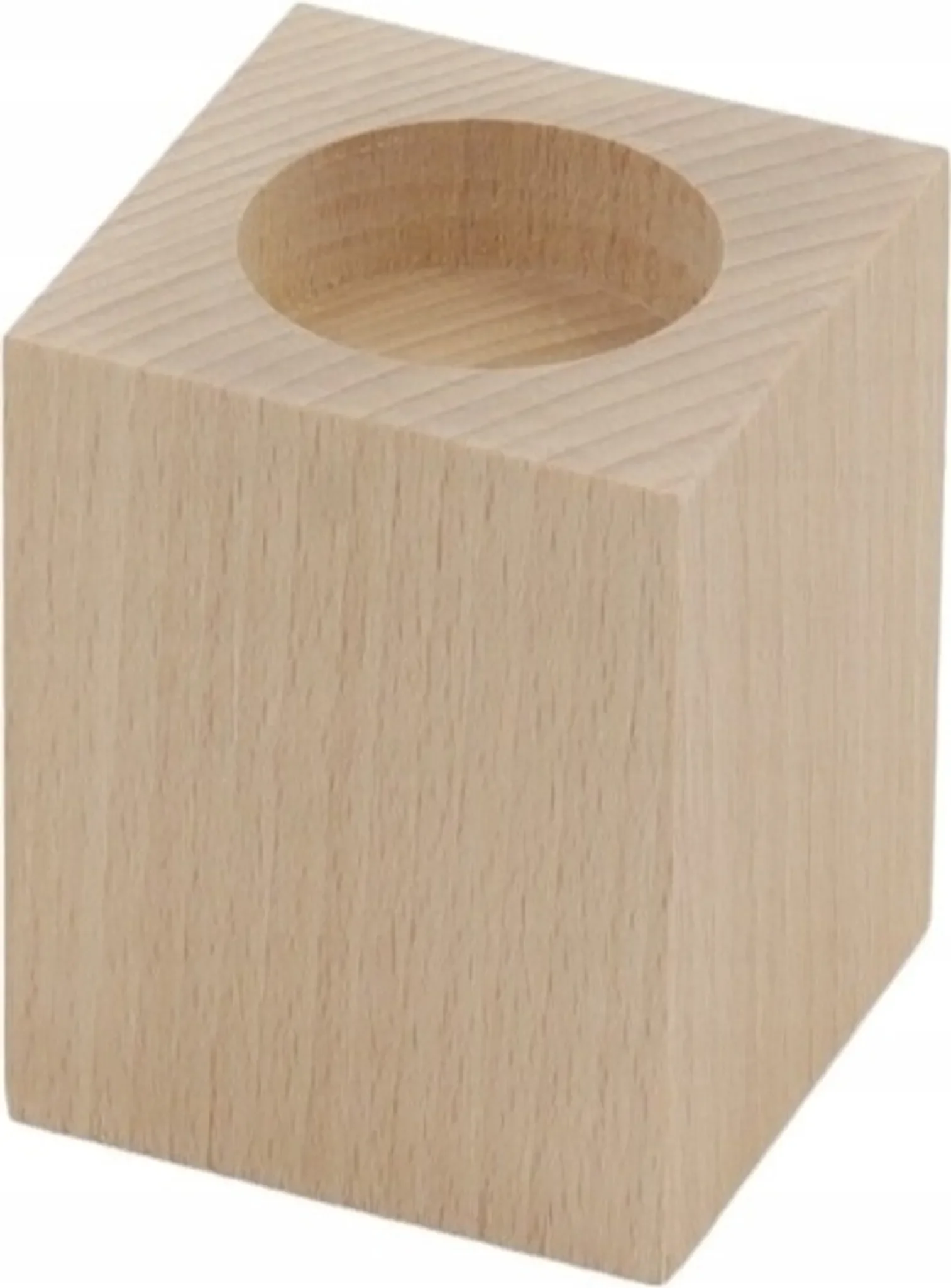 PEEWIT Kerzenhalter aus Buchenholz – 8 × 6 cm, rechteckig