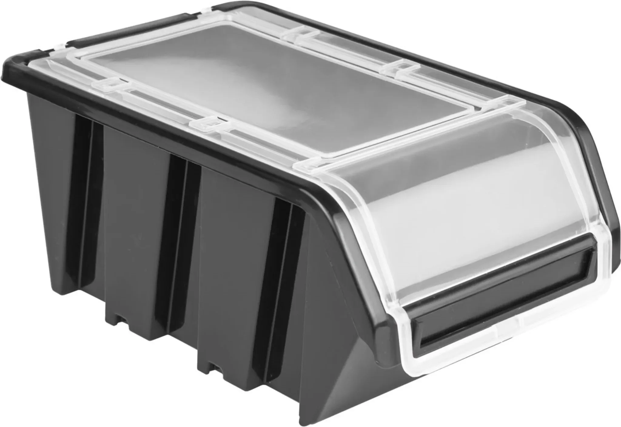 botle – Stapelbare Lagerbox mit Deckel, Schwarz